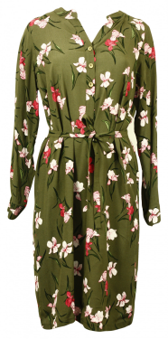 Dámske šaty Deni 46 zelená+květy