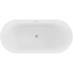 MEXEN/S - Paola voľne stojaca vaňa reliéf 150 x 75, biela mat, sifón a prepad zlatá kartáčovaná 52721507501-55