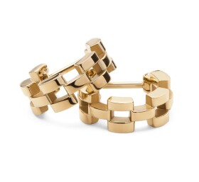 Daniel Wellington Štýlové kruhové náušnice z pozlátenej ocele 3-Link DW00400989