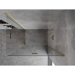 MEXEN/S - Mist-F Duo sprchovací kút skladacie dvere pravá 75 x 80, transparent, zlato 8A6-075L-080P-50-00