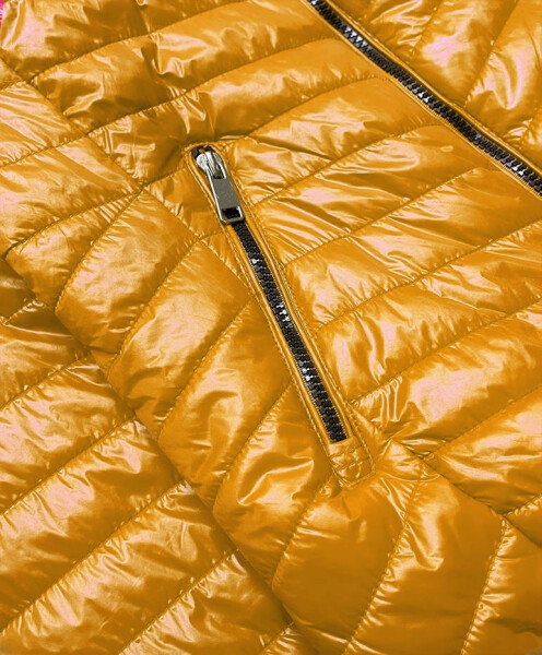 Lesklá dámská bunda hořčicové barvě model 15414631 ATURE Barva: odcienie żółtego, Velikost: