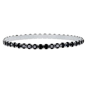 CRYSTalp Elastický tenisový náramok s čiernymi kryštálmi Aura 22270.JET.E