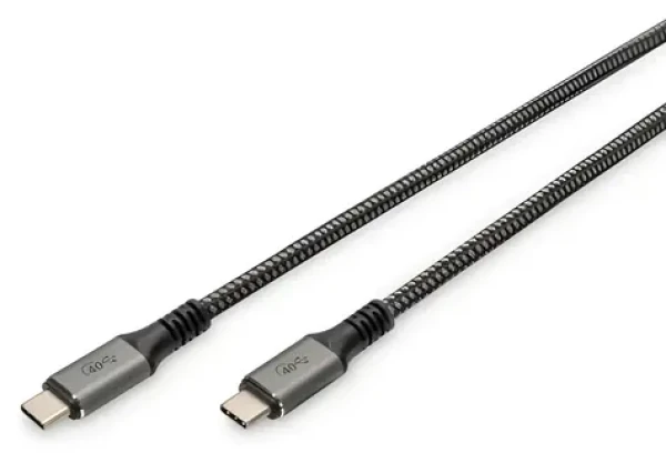 Digitus USB-C čierno-šedá / Kábel USB-C na USB-C / USB4 Gen 3x2 40 Gbps / PD 3.1 240 W / 1 m (DB-300443-010-S)