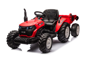 Mamido Elektrický traktor s prívesom pre deti HC-306 24V červený