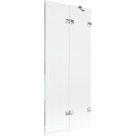 MEXEN/S - Lunar vaňová zástena 2-krídlová pravá 80 x 150, transparent, chróm 897-080-100-01-00-P