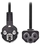 Nedis napájací kábel Typ F - IEC-320-C5 čierny / Napájací kábel / 230V / 10A / trojlístok / 2m (CEGL10100BK20)