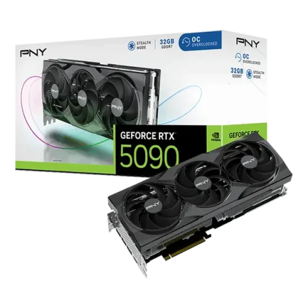 PNY RTX 5090 OC Triple Fan 32GB / 2400MHz / 32GB GDDR7 / 512-bit / 1x HDMI + 3x DP / 1000W (16) (VCG509032TFXPB1-O)