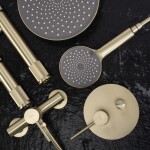 REA - Podomietková sprchová sada Lungo Stripe Gold Brush + BOX REA-P9492
