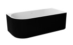 BESCO - Voľne stojaca vaňa DENAYA čierna/biela, sifón so štrbinovým prepadom - Farba - Čierna / biela, Farba sifónu - Chróm, Rozmer vane - 170 × 78 cm, Spôsob prevedenia - Ľavé VANDENA170BWL