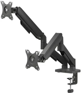 Savio UM-04 čierna / Stolný držiak pre 2 monitory / 17 "- 32" / VESA 100x100 / naklápací, otočný (UM-04)