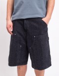 Carhartt WIP OG Double Knee Short Snake Camo, Black heavy stone wash M