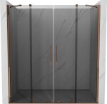 MEXEN/S - Velar Duo posuvné sprchové dvere 170, grafit, ružové zlato 871-170-000-42-60