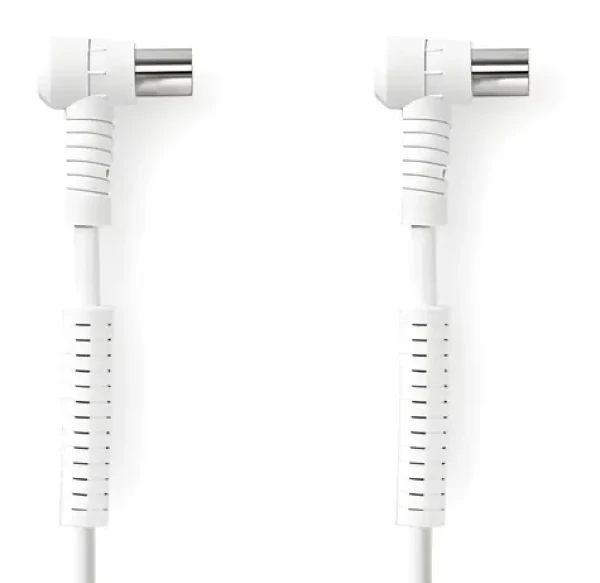 Nedis Koaxiálny kábel IEC zástrčka - IEC zásuvka biely / Kábel / 75 Ohm / 120 dB / 4X tienený / 10 m (CSGL40120WT100)