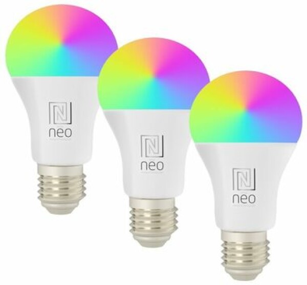 IMMAX NEO LITE SMART sada 3x žiarovka LED E27 11W RGB+CCT farebná a biela / stmievateľná / Wi-Fi / TUYA (07733C)