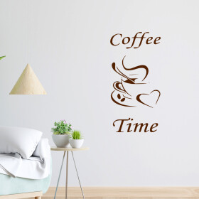 Veselá Stena Samolepka Coffee time Farba: hnedá, Veľkosť: 100 x 50 cm