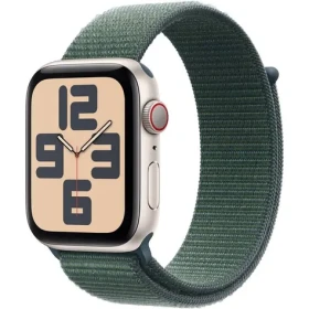 Apple Watch SE (2024) GPS + Cellular 44mm Hviezdne biele hliníkové telo - Jazerne zelený prevliekací remienok (MXGV3QC/A)