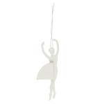 IB LAURSEN Papierová vianočná ozdoba Ballerina Releve position White14 cm