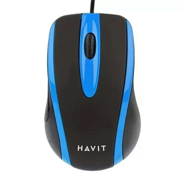 Havit HV-MS753 čierna, modrá / Optická myš / 1000 DPI / 3 tlačidlá / USB / 1.35 m (HV-MS753)