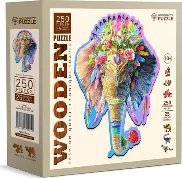 Wooden City Drevené puzzle Elegantný slon
