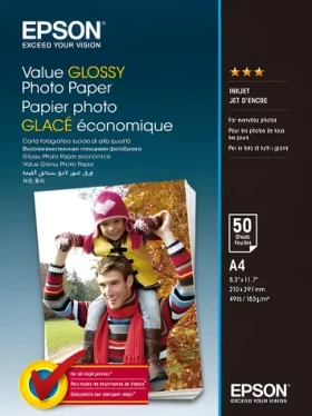 Epson Value Glossy Photo Paper A4 / Fotopapier / Lesklý / 183 g/m2 / 50 listov (C13S400036)