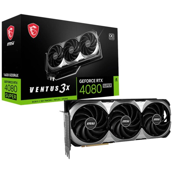 MSI GeForce RTX 4080 SUPER 16G Ventus 3X OC / 2295-2595 MHz / 16GB GDDR6X / 256Bit / 2x HDMI + 2x DP / 320W (16) (RTX 4080 SUPER 16G VENTUS 3X OC)