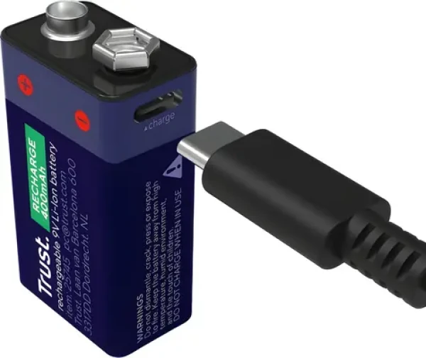 Trust nabíjacia batéria 9V USB-C / Nabíjacia batéria / 400 mAh / 4 h nabíjania (25745)