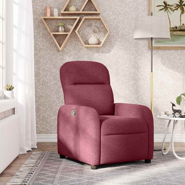 VidaXL vidaXL Fotel rozkładany, winna czerwień, obity tkaniną