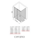 CERANO - Sprchovací kút Orlano L/P - 5 mm - chróm, transparentné sklo - 140x100x195 - posuvný CER-DY505B-90-225
