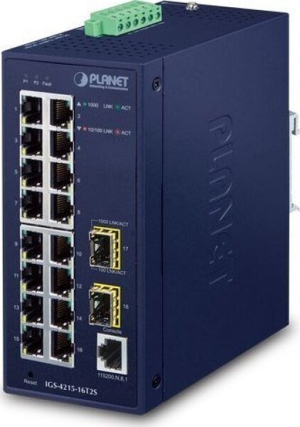 Planet IP30 Industrial L2/L4 16-Port