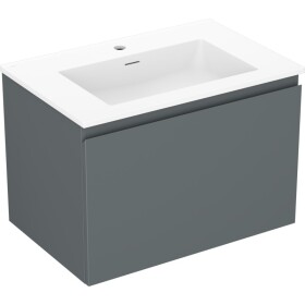 MEXEN/S - Orio kúpeľňová skrinka 70 cm s umývadlom Otis, 1 šuplík, grafit mat/biela mat 91A10-07047-1-BF66-W18M01
