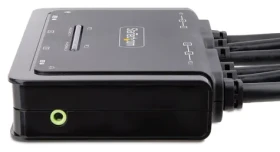 StarTech C2-DD46-UA2-CBL / KVM prepínač / 2-portový / Dual Monitor / DisplayPort / 4096x2160 / integrované káble (C2-DD46-UA2-CBL-KVM)