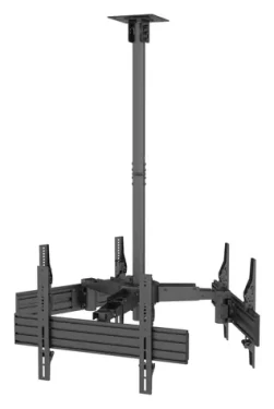 Equip Stropný držiak TV 32-65" čierna / Stropný držiak TV / pre 3 obrazovky / VESA 600x400 mm / nosnosť 3x30 kg (650371)