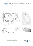 BESCO - Asymetrická vaňa RIMA - Nožičky k vani - Bez nožičiek, Rozmer vane - 160 × 100 cm, Spôsob prevedenia - Ľavé VANRIM160L