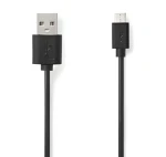 Nedis USB 2.0 kábel čierna (CCGL60501BK10) / Kábel USB / USB-A - Micro-B / 480 Mbps / 1 m (CCGL60501BK10)