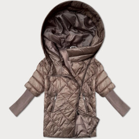 Dámska pletená bunda s rukávmi Minority Light Brown (M2-6701-305) odstíny hnědé XL (42)