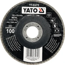 YATO Lamelový brúsny kotúč 125x22,4 mm P36 / Brúsny kotúč / Na kov