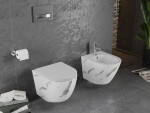 MEXEN - Lena Závesná WC misa vrátane sedátka s slow-slim, Duroplastu, biely kameň 30224092