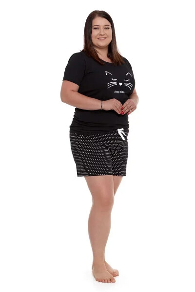 Dámske pyžamo PDD4200-015 čierne s potlačou - Moraj 3XL