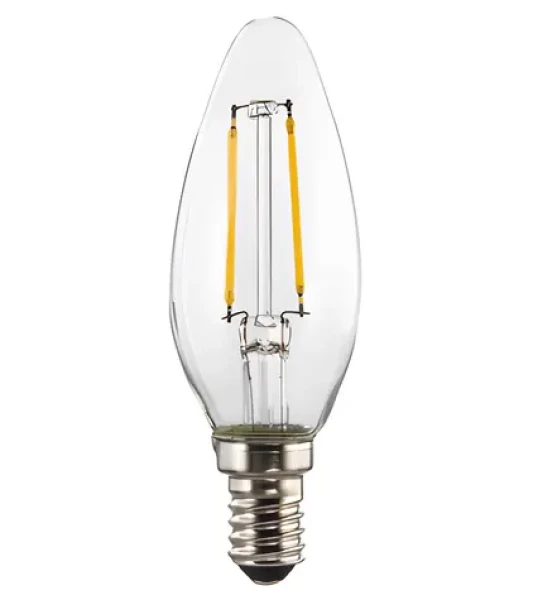 Xavax LED Filament žiarovka / E14 / 250 lm (nahrádza 25 W) / sviečka / teplá biela / číra