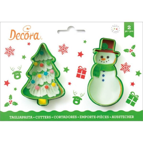 Vykrajovátko snehuliak a stromček 8,5 cm - Decora