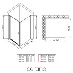 CERANO - Sprchový kout Ferri L/P - 6 mm - černá matná, transparentní sklo - 80x100x195 - pivotový CER-427477