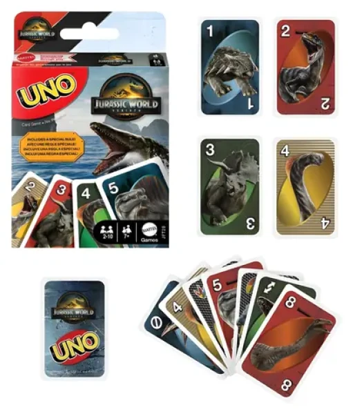 Mattel Kartová hra UNO Jurský svet 4
