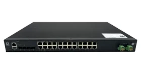LevelOne IXP-2871 / Priemyselný riadený switch / 24x GbE PoE+ / 4X SFP+ / 370W PoE / L2+ (IXP-2871)