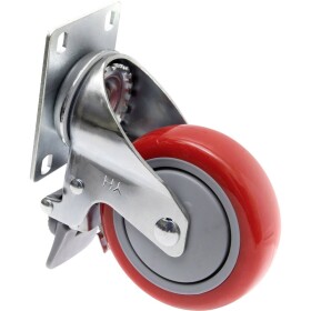 TOOLCRAFT TO-5137956 Otočné koliesko 100 mm s parkovacou brzdou a skrutkovacou platňou Nosnosť (max.): 125 kg; TO-5137956