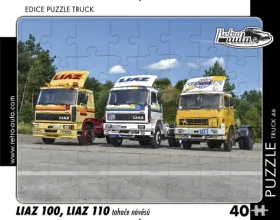RETRO-AUTA Puzzle TRUCK č.46 LIAZ 100, LIAZ 110 ťahače návesov