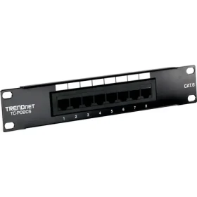 Trendnet TC-P08C6 čierny / Patch panel / 8 portov / Cat6 netienený / 10" (TC-P08C6)