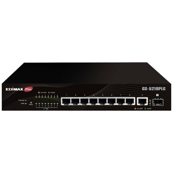 EDIMAX GS-5210PLG sieťový switch RJ45 / SFP 8 + 2 porty 20 GBit/s funkcia PoE