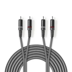 Nedis Stereo Audio kábel 2x RCA (M) - 2x RCA (M) 1.50 m tmavo šedá (COTH24200GY15)
