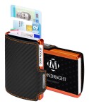 Pánska kožená peňaženka Mondraghi Racing Carbon Orange