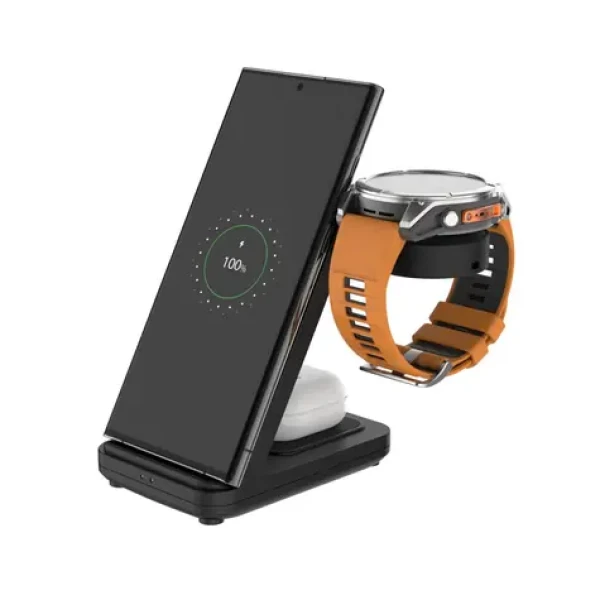 FIXED Stojanček Powerstation pre Garmin s bezdrôtovým nabíjaním až pre 3 zariadenia 15W+5W+2.5W čierny (FIXPOS-GA-BK)